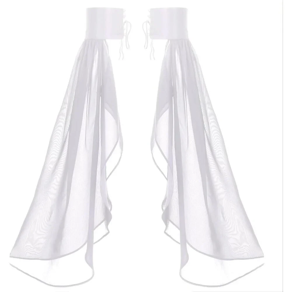Women's Long Bell Chiffon White Sleeves Gloves Halloween Accessories Costume